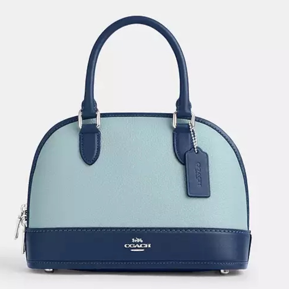 Coach Two-Tone Light Blue and Navy Dome Satchel